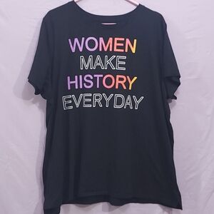 Women Make History Everyday Black Graphic Tee - Pride Lettering